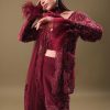 Deep Red Crepe Sharara And Blouse Set