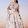 Rose Gold Jacquard Fusion Lehenga With Dupatta