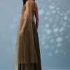 Dusty Brown Fancy Indowestern Palazzo And Bustier In Lycra Sequins With Choker