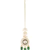 541-gold-finish-grand-kundan-choker-necklace-set-with-green-enamel-and-green-beads-6.webp Gold Finish Grand Kundan Choker Necklace Set With Green Enamel And Green Beads