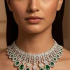 542-green-rhodium-plated-cz-diamond-necklace-set-with-anti-tarnish-finish-1.webp Green Rhodium Plated Cz Diamond Necklace Set with Anti Tarnish Finish