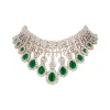 542-green-rhodium-plated-cz-diamond-necklace-set-with-anti-tarnish-finish-2.webp Green Rhodium Plated Cz Diamond Necklace Set with Anti Tarnish Finish