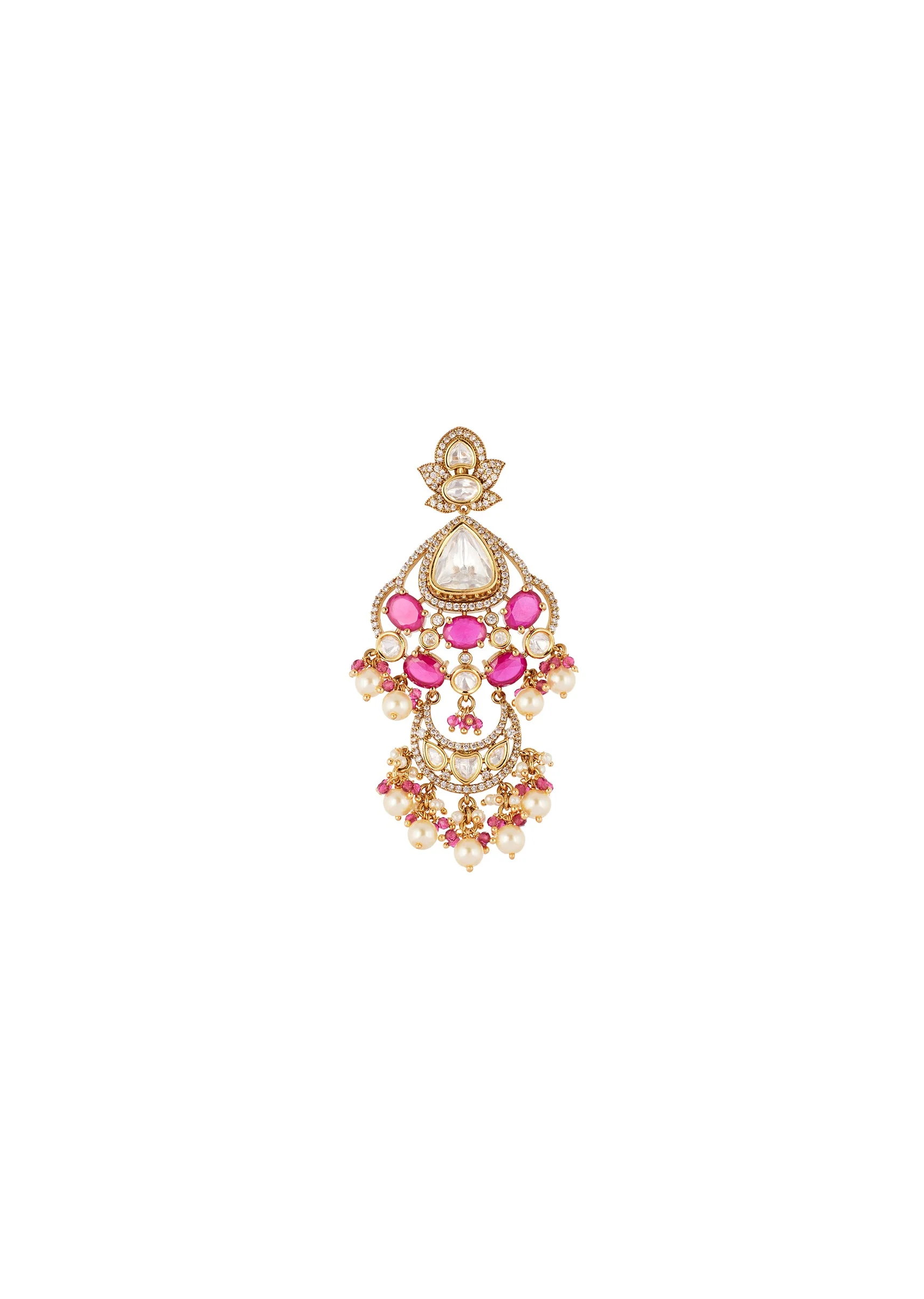 543-red-and-gold-finish-jewellery-set-in-polki-with-semi-precious-stones-and-drops-5.webp Red and Gold Finish Jewellery Set In Polki With Semi Precious Stones And Drops