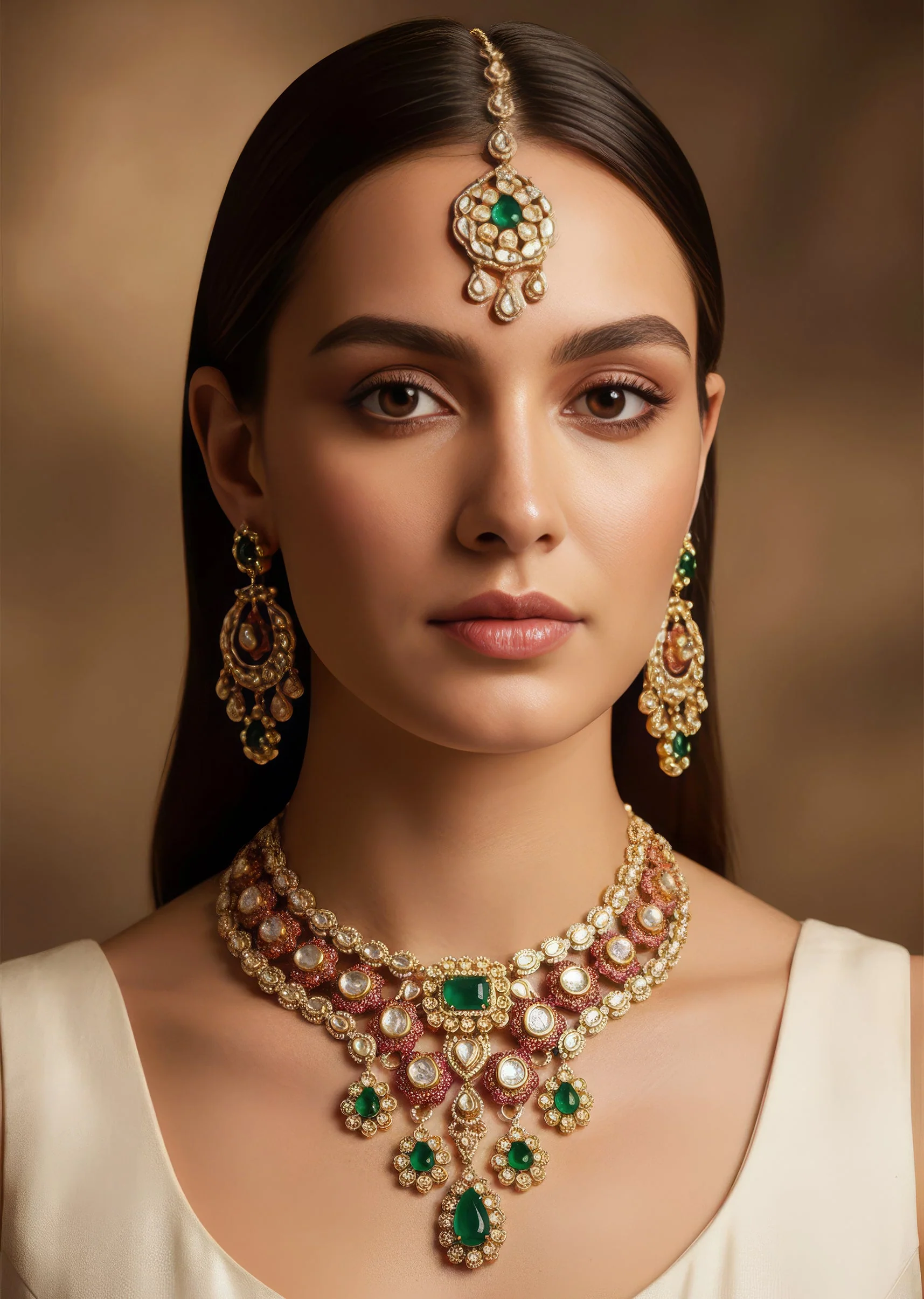 544-multi-red-jewellery-set-in-kundan-polki-1.webp Multi Red Jewellery Set In Kundan Polki