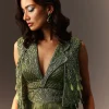 Mehendi Green Embroidered Jumpsuit