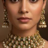 545-gold-finish-jewellery-set-in-polki-in-semi-precious-stones-1.webp Gold Finish Jewellery Set In Polki in Semi Precious Stones