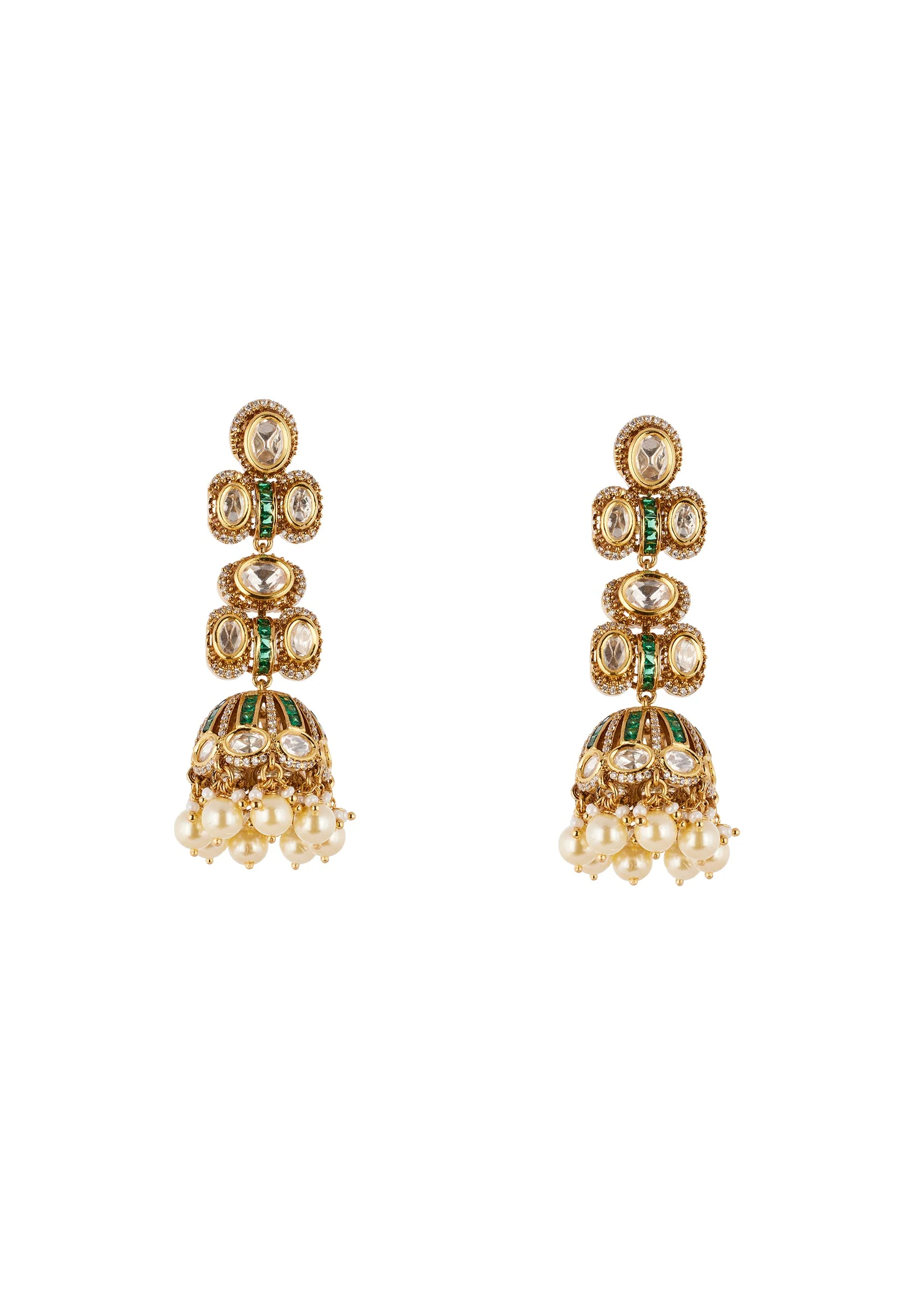 545-gold-finish-jewellery-set-in-polki-in-semi-precious-stones-4.webp Gold Finish Jewellery Set In Polki in Semi Precious Stones