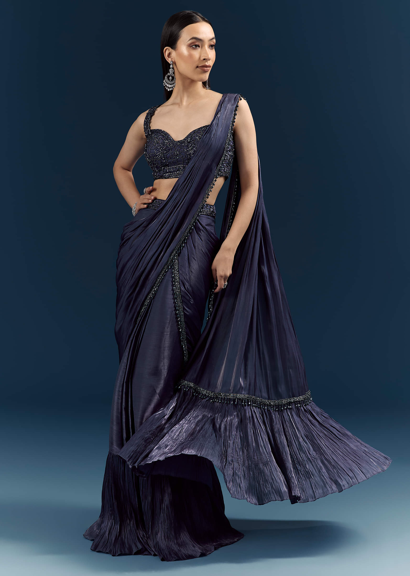 5470-blue-organza-ready-pleated-saree-with-heavy-embroidery-1.jpg Blue Organza Ready Pleated Saree With Heavy Embroidery