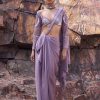 Lavender Draped Skirt With Pleated Pallu And Blouse