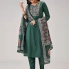 Green Bandhani Banarasi Dhoti Set And Gotta Work