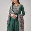 Green Bandhani Banarasi Dhoti Set And Gotta Work