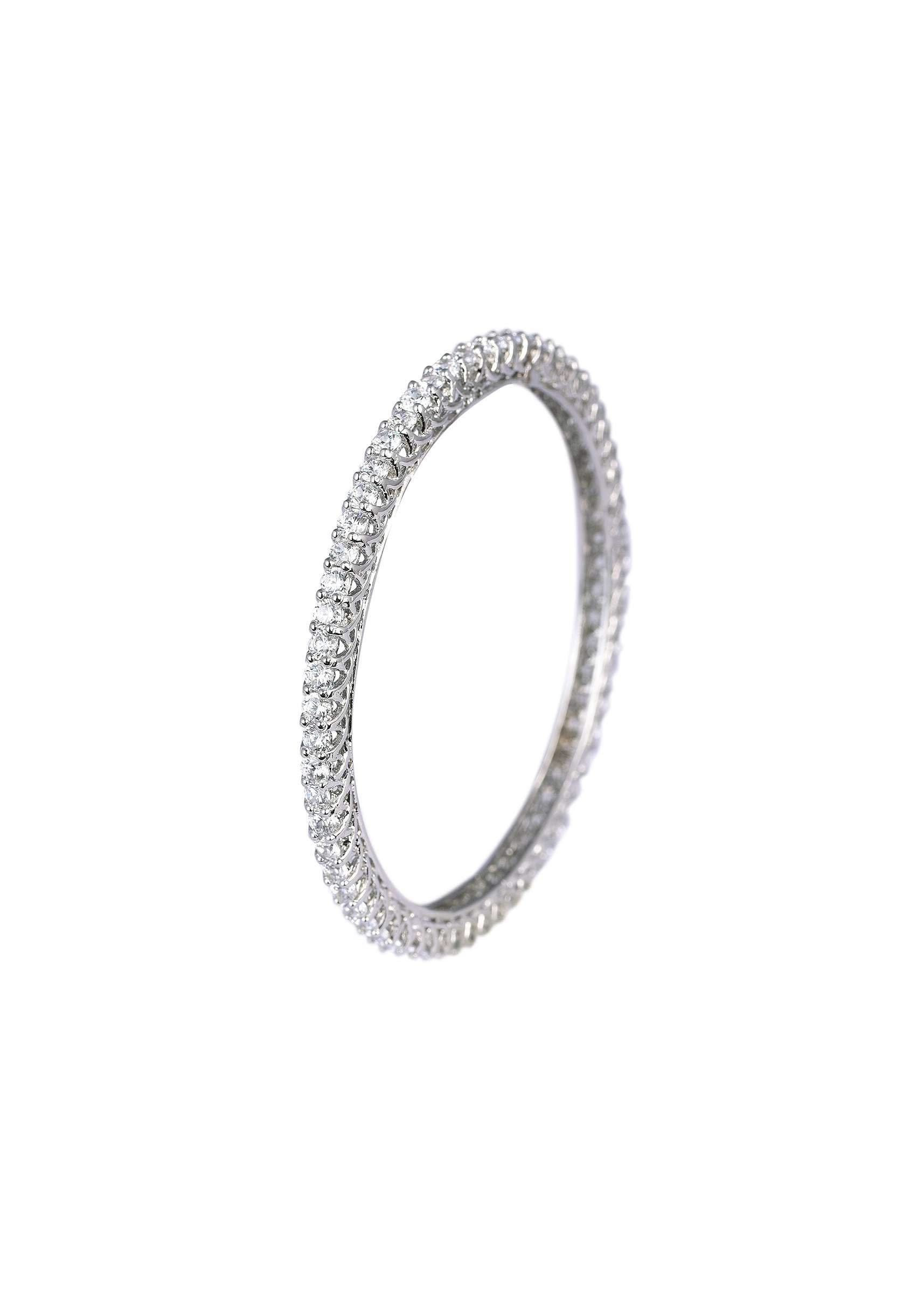 550-92.5-sterling-silver-bangles-with-studded-zirconia-stones-set-of-2-5.jpg 92.5 Sterling Silver Bangles With Studded Zirconia Stones Set of 2