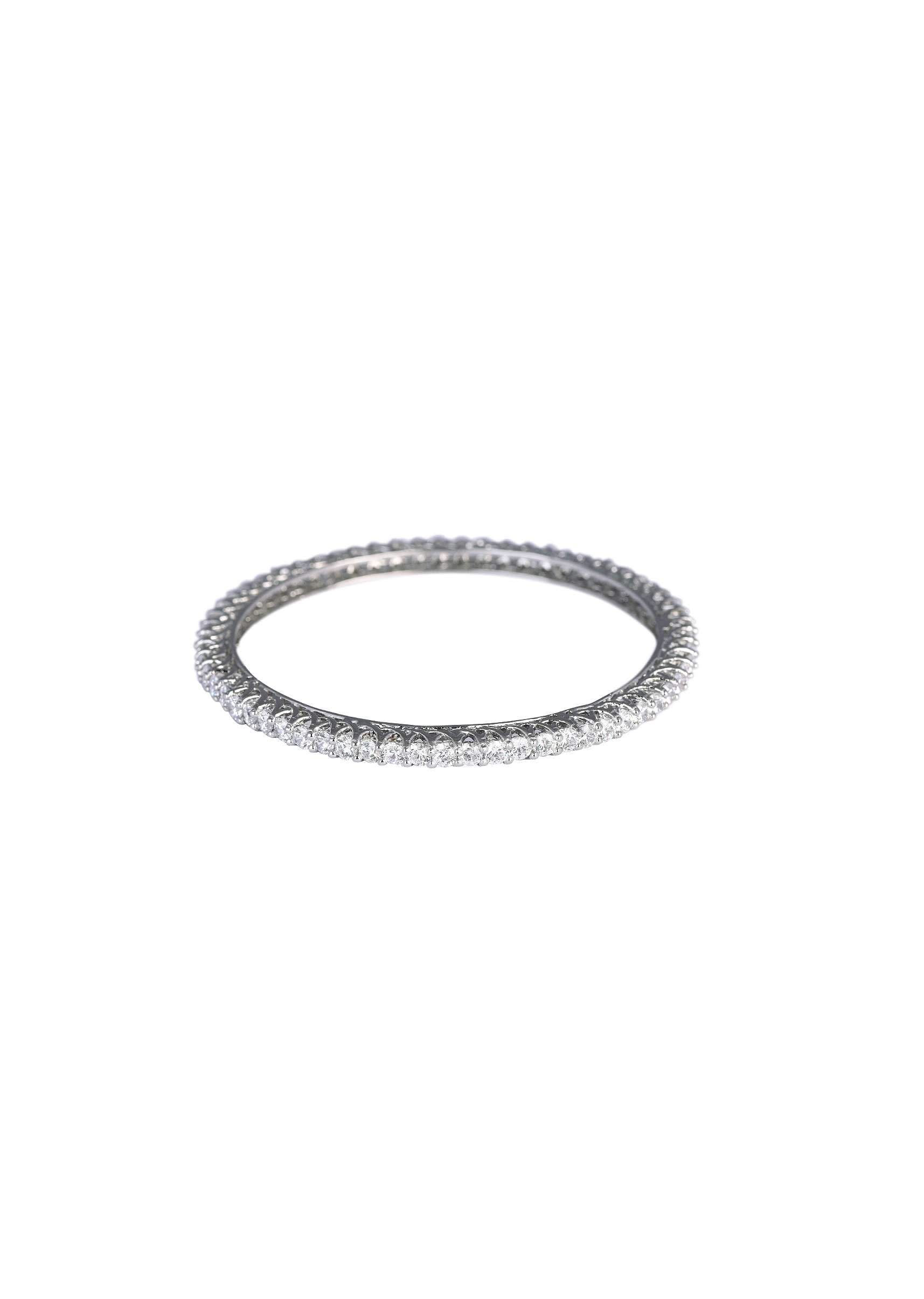 550-92.5-sterling-silver-bangles-with-studded-zirconia-stones-set-of-2-6.jpg 92.5 Sterling Silver Bangles With Studded Zirconia Stones Set of 2