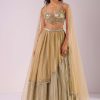Glam Gold Embroidered Lehenga Set In Foil Knit Fabric