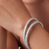 552-92.5-sterling-silver-white-zirconia-bangles-set-of-2-2.jpg 92.5 Sterling Silver White Zirconia Bangles Set of 2