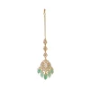 Mint Green And Gold Stone Necklace Set With Maangtikka