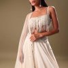 White Lehenga With Embroidered Blouse And Dupatta