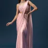 Pink Ready Pleated Saree With Embroidered Blouse