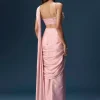 Pink Ready Pleated Saree With Embroidered Blouse