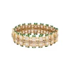 Green And Gold Stone Embellished Cutwork Bangle Set