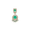 Green And Gold Teardrop Pendant Necklace Set With Maangtika