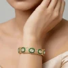 Green And Gold Stone Encrusted Bangle Set