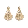 Off White Stone And Beaded Necklace Set With Maangtikka