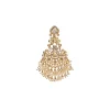 Off White Stone And Beaded Necklace Set With Maangtikka