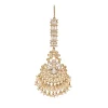 Off White Stone And Beaded Necklace Set With Maangtikka
