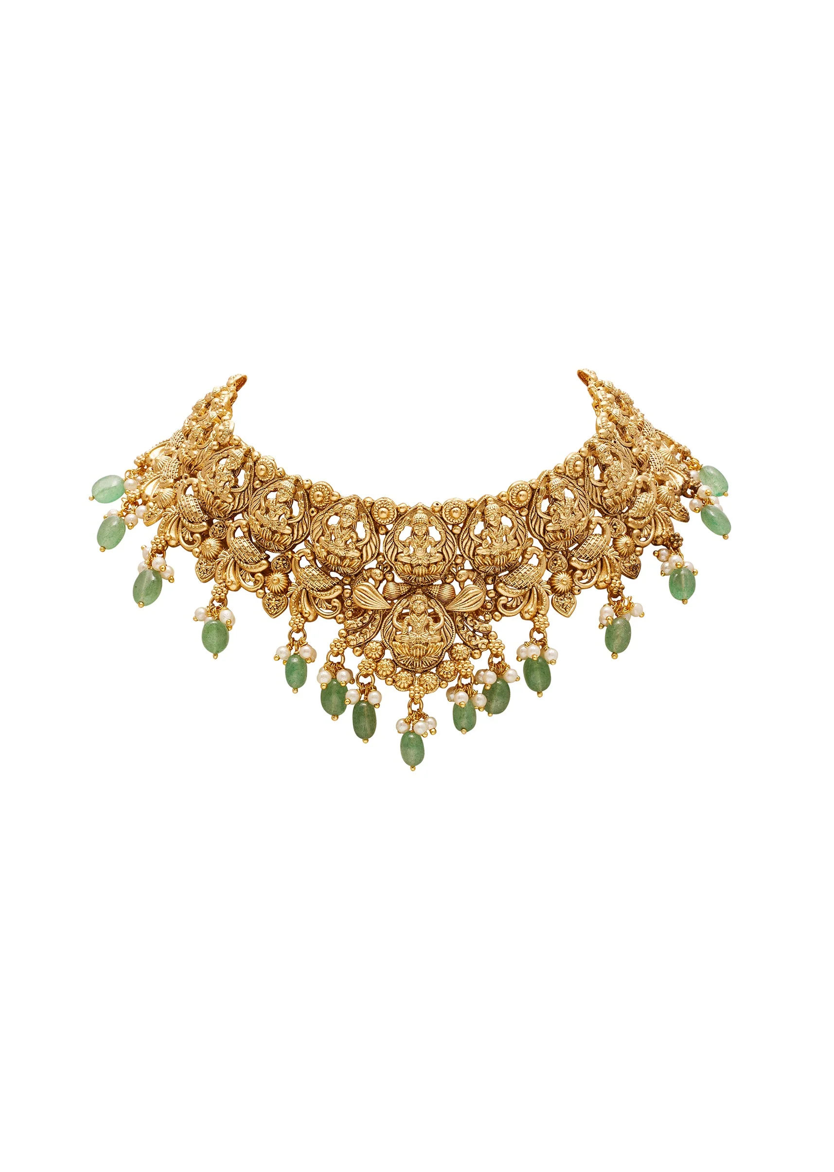 Green Kundan Choker Necklace Set