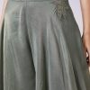 Greenish Grey Tissue Fusion Lehenga With Cape