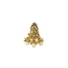 Gold Plated Green Synthetic Stone Choker Necklace Earring Set With Coin Motif