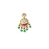 Gold Plated Green And Pink Gemstones Kundan Polki Necklace Set With Earrings