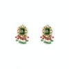 Green Kundan Polki Choker Necklace Set With Earrings