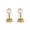 Gold Plated Kundan Polki Short Necklace Set With Earrings