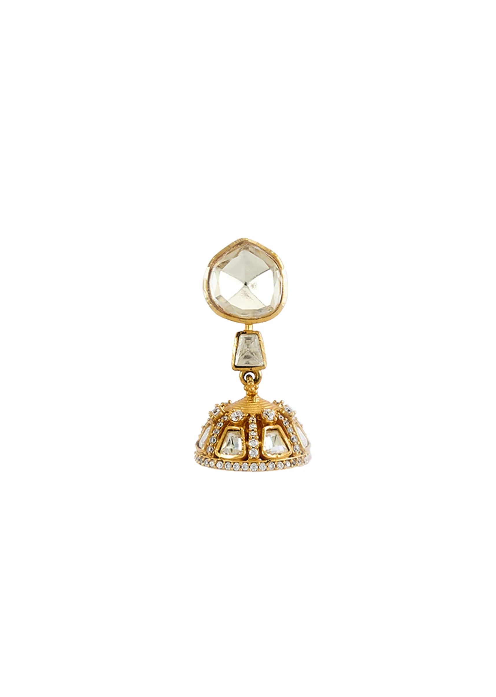 Gold Plated Kundan Polki Short Necklace Set With Earrings