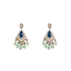 Royal Blue Stone And Green Beaded Kundan Necklace Set