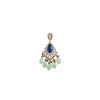 Royal Blue Stone And Green Beaded Kundan Necklace Set