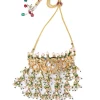 Gold Necklace Set With Stones And Pearl Tassels