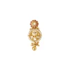 Gold Plated Necklace Set With Floral Design And Pink Green Stones