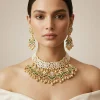 Gold Choker Set With Intricate Uncut Diamonds Pearls And Vibrant Gemstones