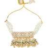 Gold Choker Set With Intricate Uncut Diamonds Pearls And Vibrant Gemstones