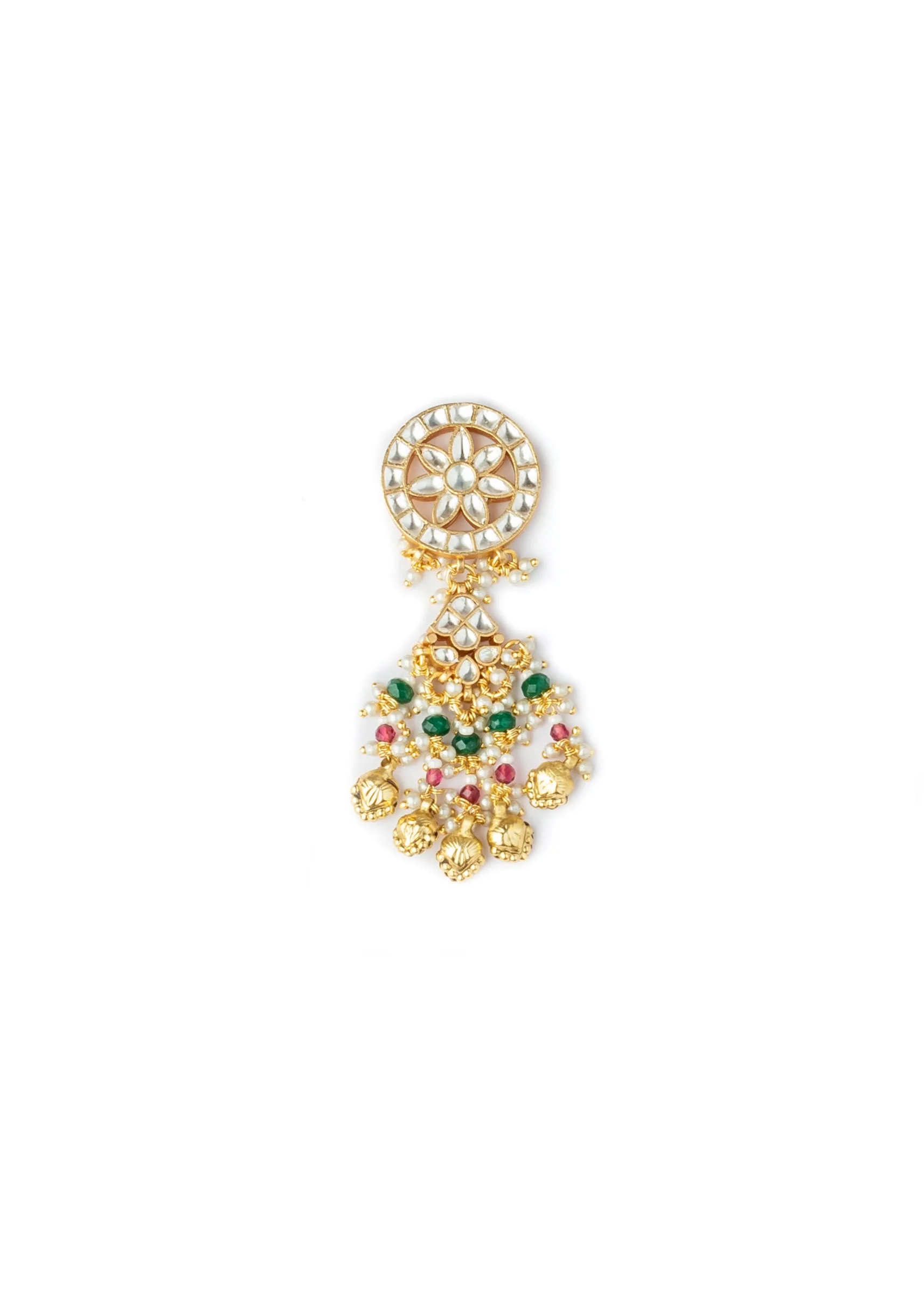 Gold Choker Set With Intricate Uncut Diamonds Pearls And Vibrant Gemstones