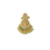 Gold Plated Multicolored Synthetic Stone Necklace Set With Earrings