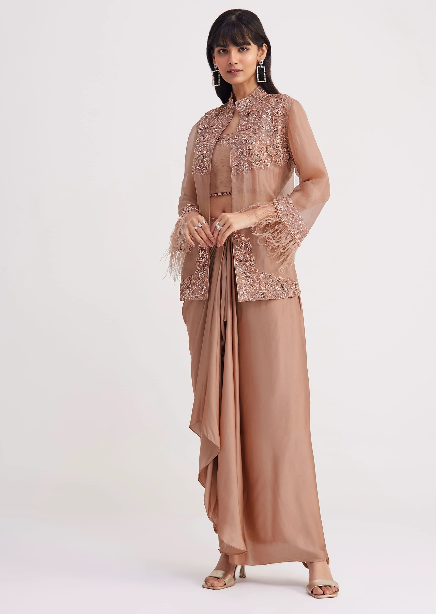 5730-hazelnut-beige-crop-top-and-skirt-with-embroidered-jacket-1.webp Hazelnut Beige Crop Top And Skirt With Embroidered Jacket