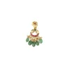 Green And Red Gemstones With Gold Plated Kundan Polki Necklace Earrings Set