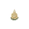 Gold Plated Green Intricate Kundan Work Necklace With Earring Set