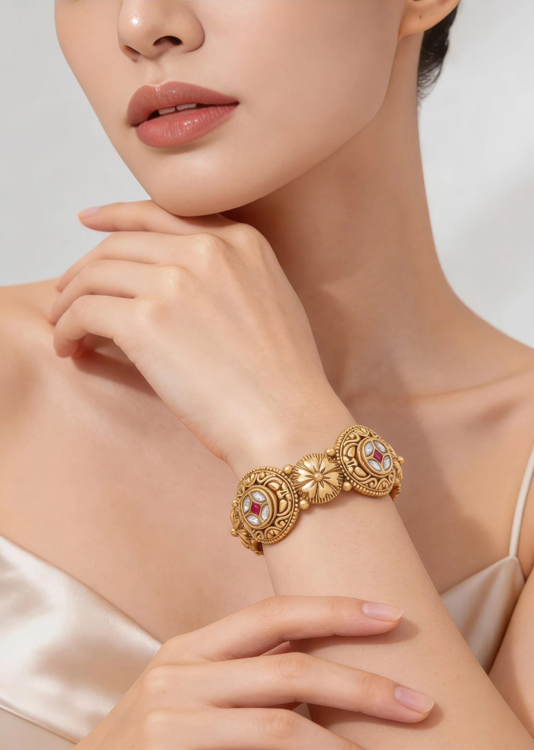 580-gold-plated-kundan-polki-bangles-1.webp Gold Plated Kundan Polki Bangles