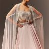Lilac Lehenga And Stone Embellished Blouse With Dupatta
