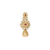 Gold Plated Red Synthetic Stone Necklace Set With Earrings